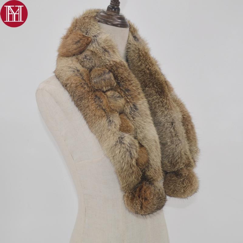 

2020 Women Real Fur Scarf 100% Natural Fur Worm And Soft Neckerchief Fashion Scarves Wholesale Retail
