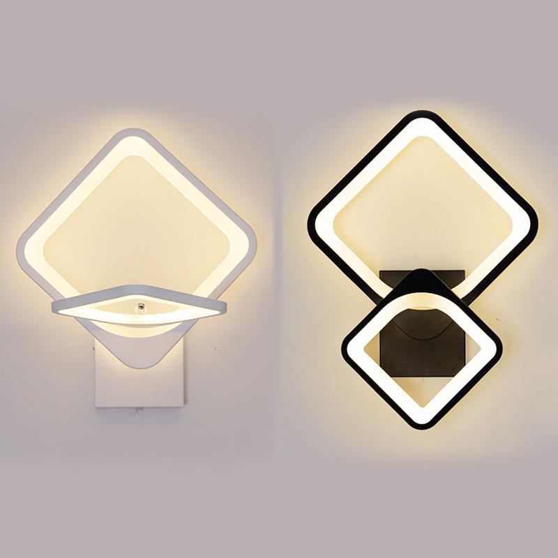 

LED Wall Lamps 360 degree rotation Bedroom Beside Wall Lights 3 light colors changeable Indoor Living Room Corridor Lighting WF