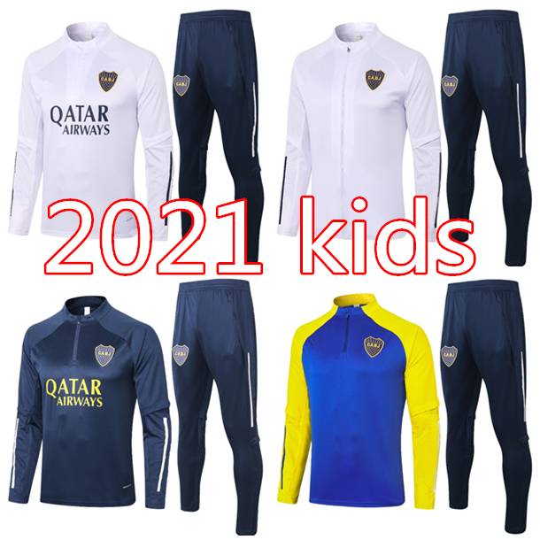 

Boca Juniors 20 21 Kids Soccer Tracksuit Jackets 2020 2021 TEVEZ DE ROSSI MARADONA Jogging Football Training Suit Survetement Chandal Kit
