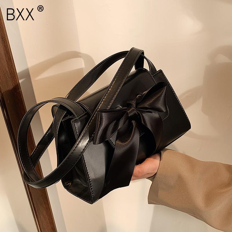 

[BXX] PU Leather Crossbody Bags For Women 2021 Spring Female Totes Fashion Shoulder Handbags and Purses HQ522, Black