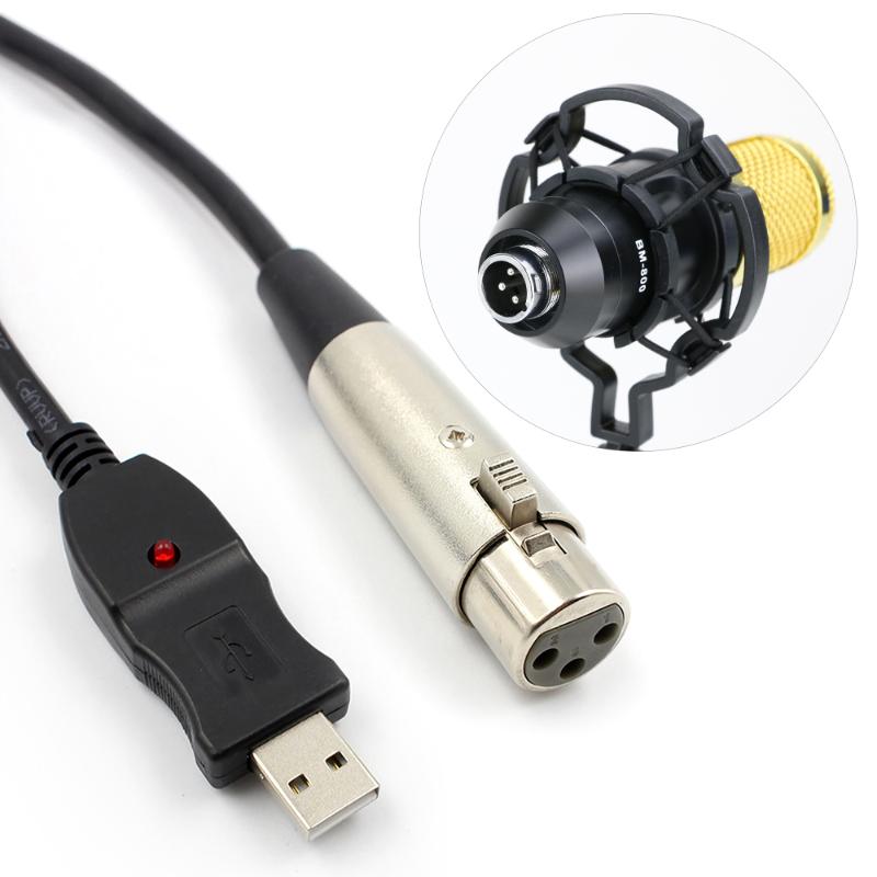 

Condenser Microphone 3-pin XLR to USB Cannon Cable Cord for bm 800 Karaoke Studio Microphone 3m Male to Female Extension Cable