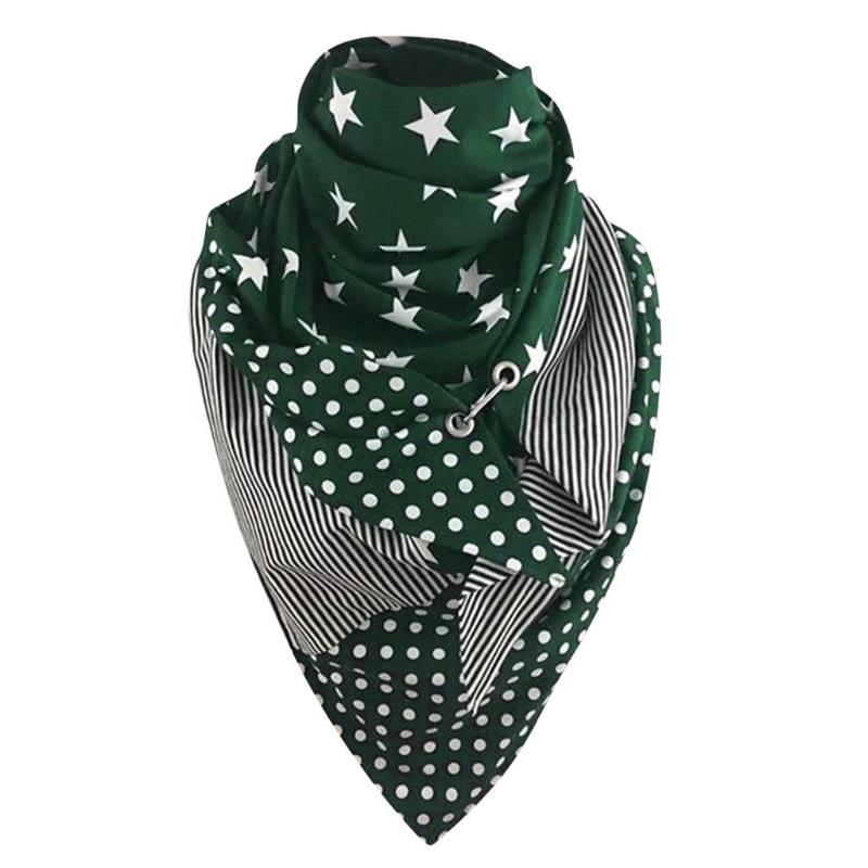 

Fashion Women Soild Star Turban Scarf Printing Button Soft Wrap Headwear Casual Warm Scarves Shawls Collar Hat Mask #BL2
