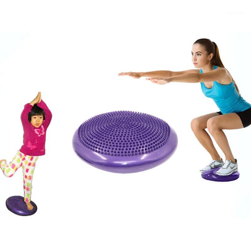 

PVC Inflatable Yoga Balancing Thickening Ball Pad Training Cushion Stability Disc Soft Flexible Potable Exercise Fitness Sports1, Blue