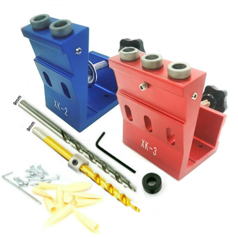 

Aluminum Alloy 9mm Oblique Hole Drill Locator Bits Hole Jig Woodwork Guide Clamp Locator Set Kit Woodworking Tools