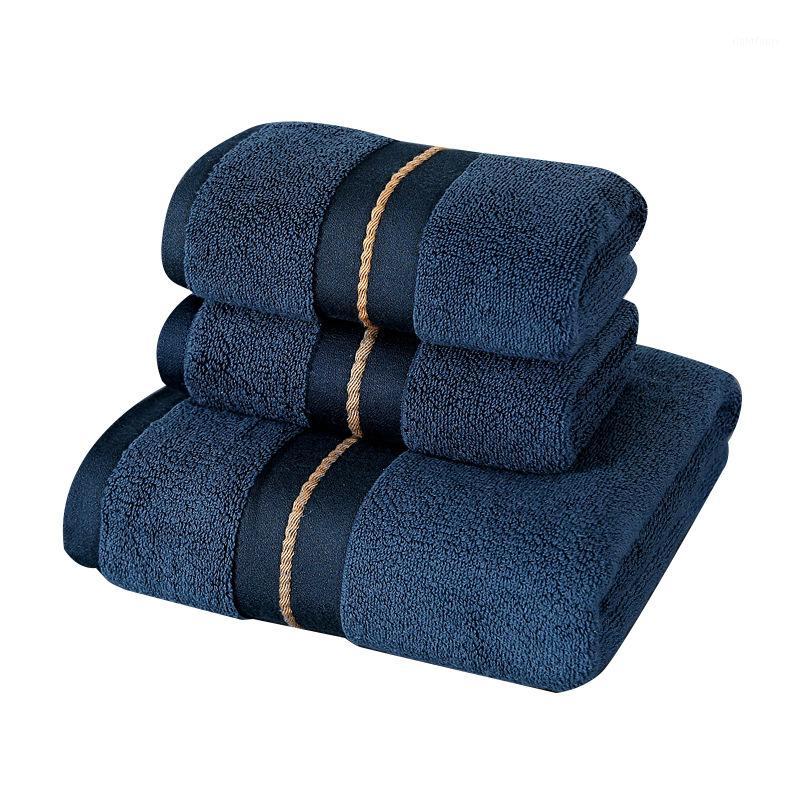 

Drop shipping Large Beach Towel Terry 3pcs/set Towels set Embroidered for Bath Shower Hotel 100% Cotton Soft Bathroom face towel1