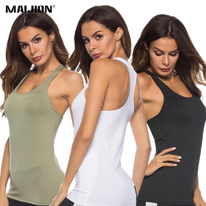 

Racerback Yoga Sport Vest for Women Solid Color Soft Slim Running Fitness Tank Top Workout Sportswear Sleeveless Yoga Shirts, 1232 white
