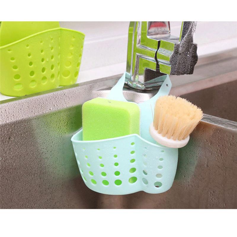 

Portable Basket Home Kitchen Hanging Drain Basket Bag Bath Storage Tools, Brown