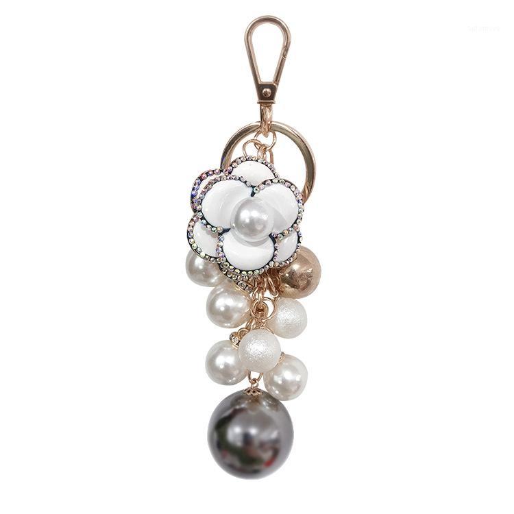 

Charm Flower Keychain Backpack Pendant Car Pendant Key Chains A Handmade Pearl Key Ring Gift That Girls Will Love1