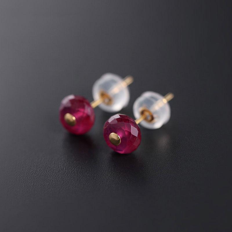 

RENESSA Faceted Ruby Earrings Genuine Gemstones 18K Gold Earrings Designer