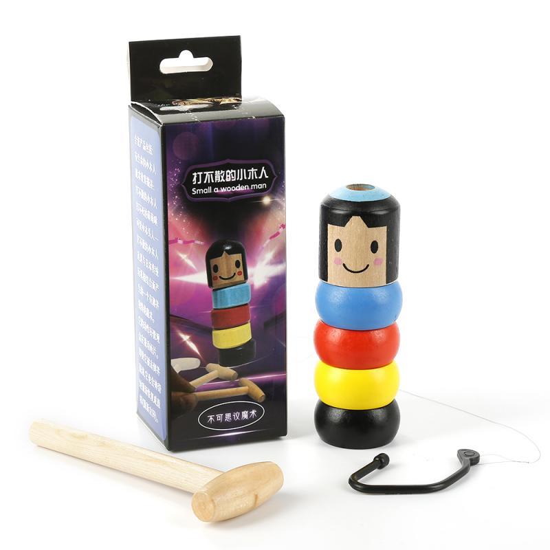 

Immovable Tumbler Magic Stubborn Wood Man Toy Funny Unbreakable Toy Magic Tricks Close-up Stage Toys