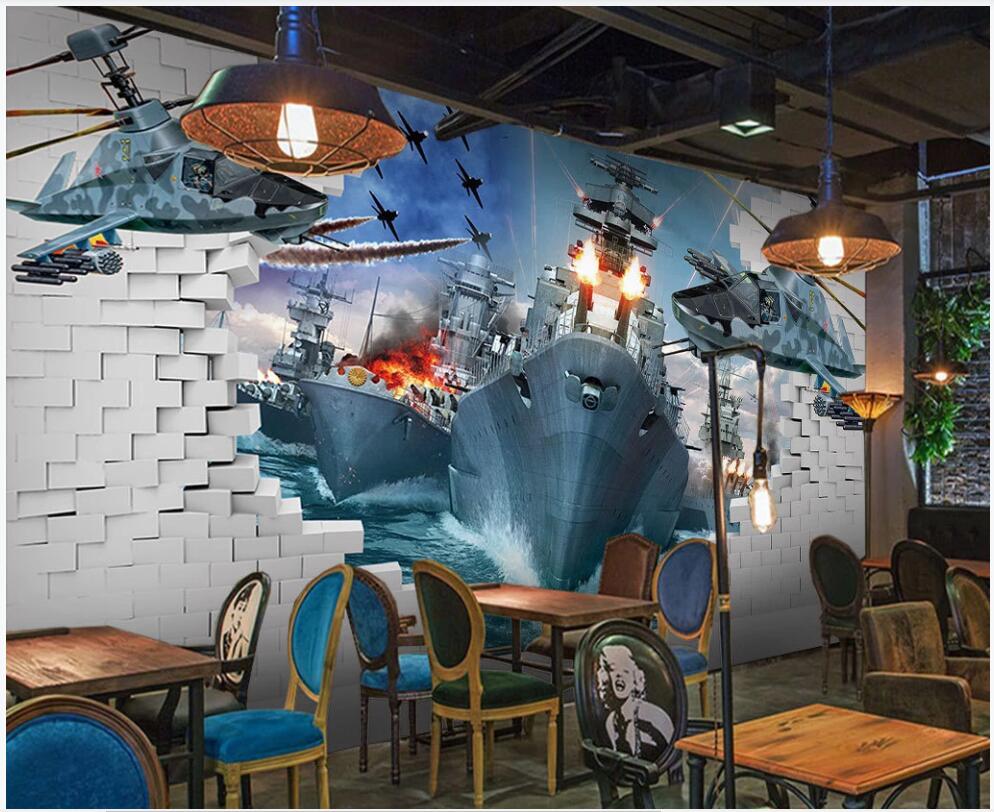 

3d wallpaper custom photo mural Aircraft carrier aircraft modern warfare living room home decor 3d wall murals wallpaper for walls 3 d, Non-woven wallpaper