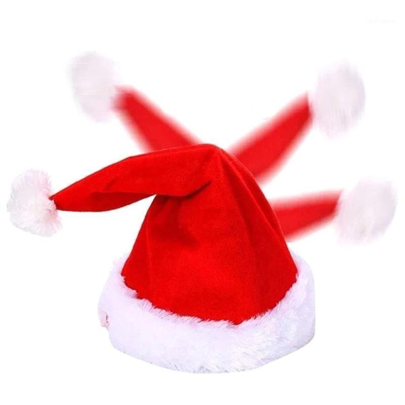

Christmas Snapback Hat Funny Shaking Dancing Singing Santa Claus Cap Party Props F3MD1, Red