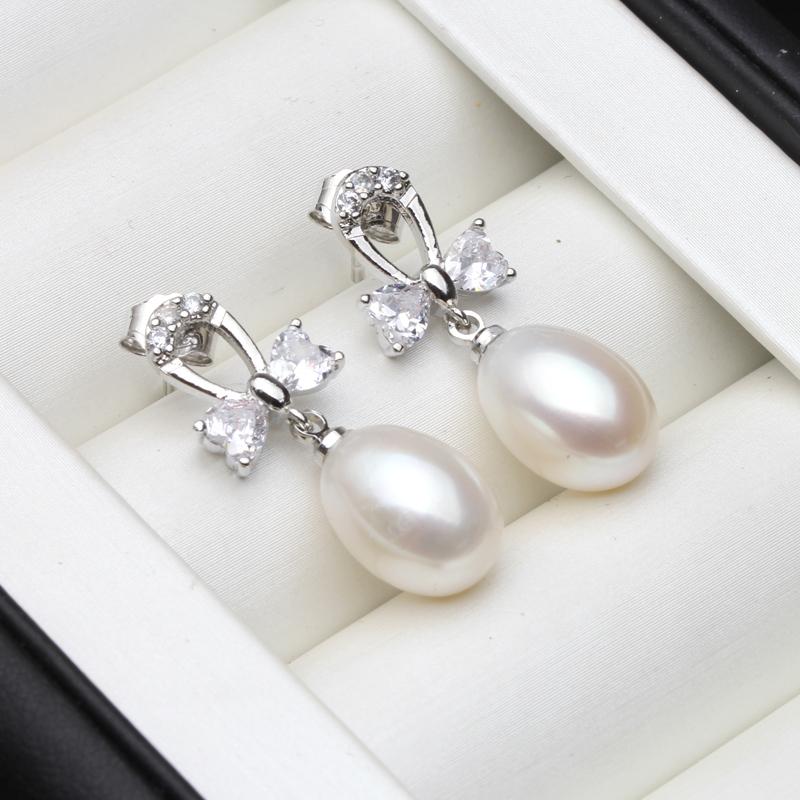 

Stud Pearl Earrings Water Drop Beads Earring Natural Freshwater 925 Sterling Silver Jewelry For Women Wholesale