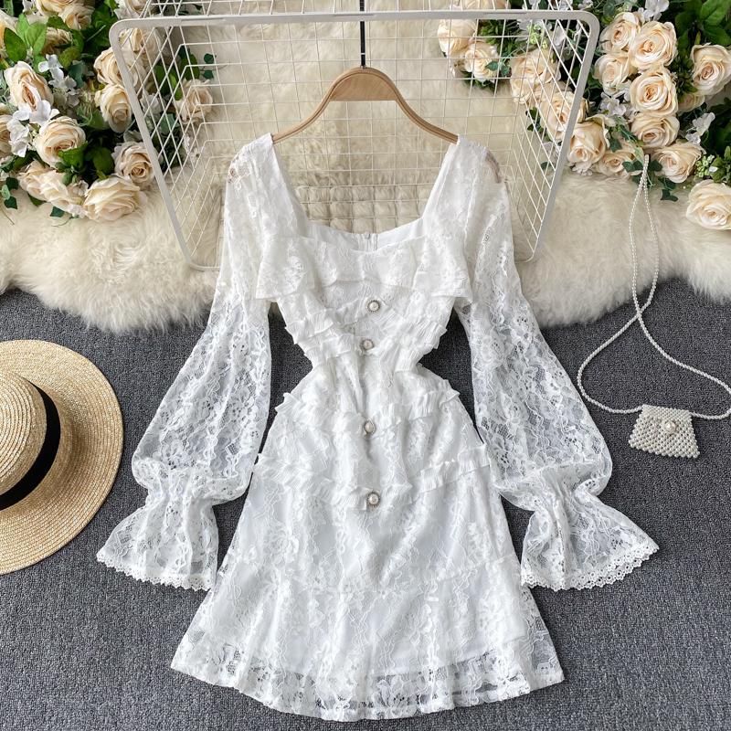 

Socialite dress black and cultivate morality short sweet wind ruffled chic tender bud silk dress, See chart