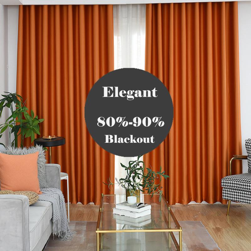 

Modern Luxury Europe Elegant Orange Silk Like Blackout Curtains for Living Room Thermal Insulated Bedroom Drapes Ready Made, Dark green