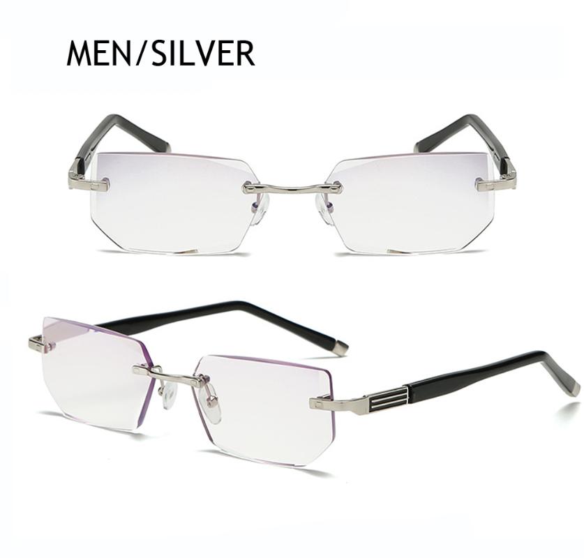 

Sunglasses Luxury Diamond Cutting Ultralight Full-rim Reading Glasses Women Men Rimless High Quality Frame Anti Blu Ray Fashion 1 2 3 To 4, White;black