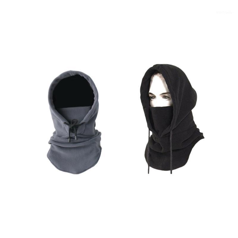 

2 Pcs Fleece Hat Breathable Warm Windproof Soft Face Mask Head Cover Neck Warmer for Snowboarding Motorcycling1, As shown