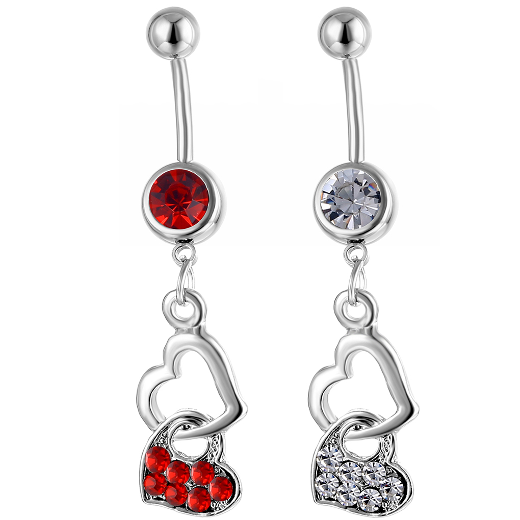 

D0172 Heart Body Piercing Jewelry Belly Button Navel Rings Mix Colors