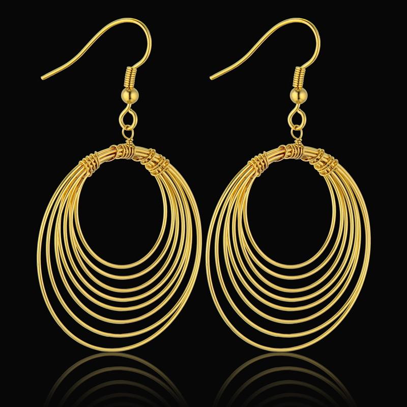 

New Vintage Bohemia Long Ear coil Gold Dangle Earrings for Women Ethnic Charm Jewelry Fashion Accessories