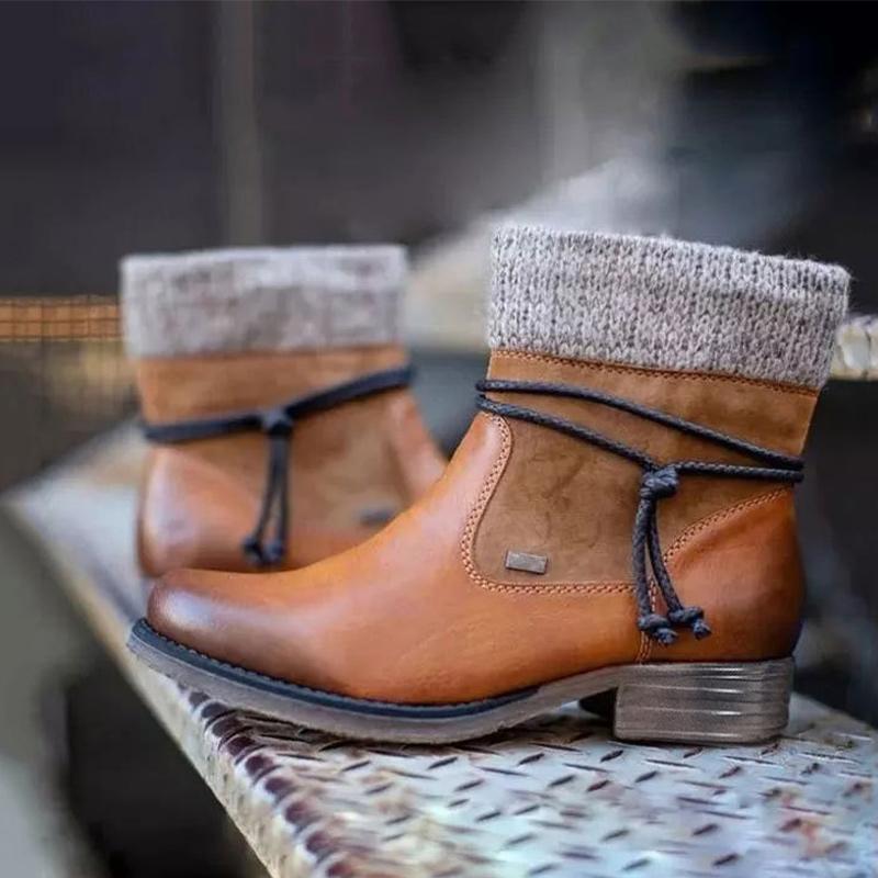 

Ankle Boots For Women Zip Platform Low Heels Woman Shoes Ladies PU Leather Punk Booties Winter Warm Plush Female Footwear 2020, Black