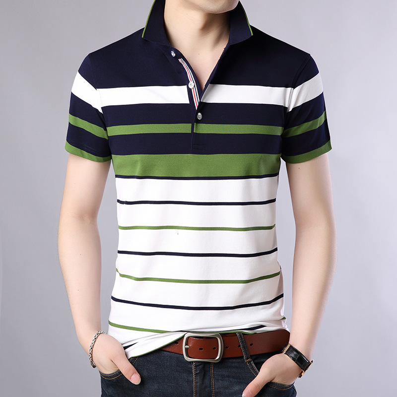 

2021 Classic Male Striped Shirt Cotton New Short Sleeve Arrived Summer Size L7NB, Qlm8812 3