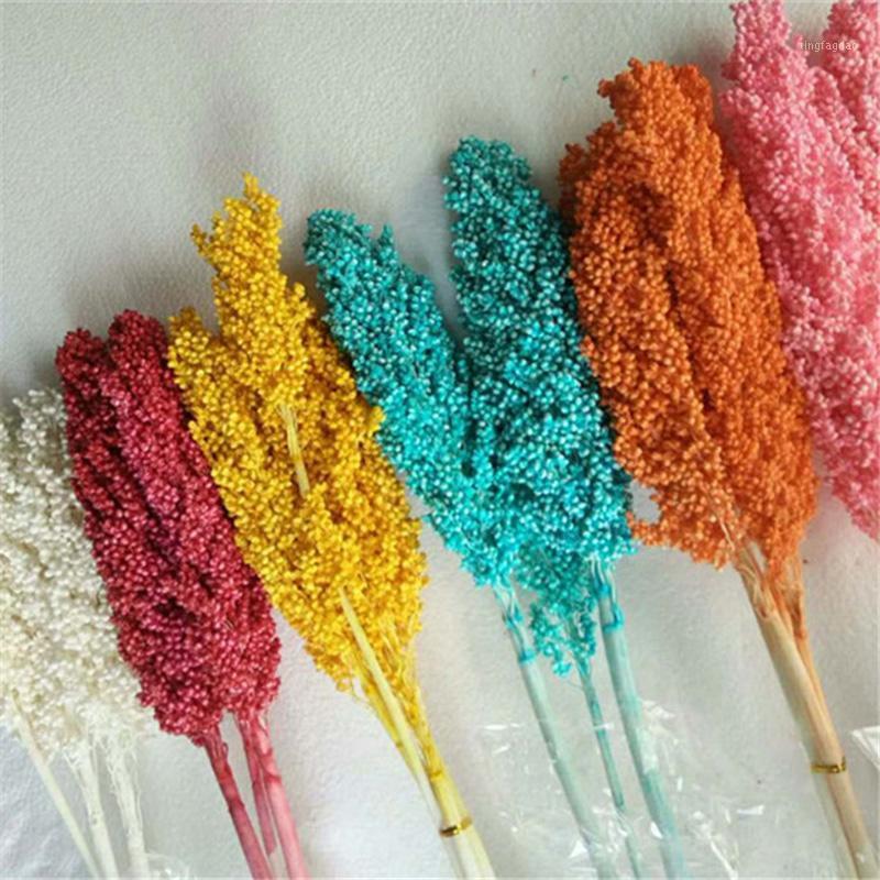 

1 bunch Artificial Wheat Ears Flower Natural Dry Flower Grain Wheat Bouquet For Wedding Party Home Decor DIY Craft Scrapbook1, Primary color