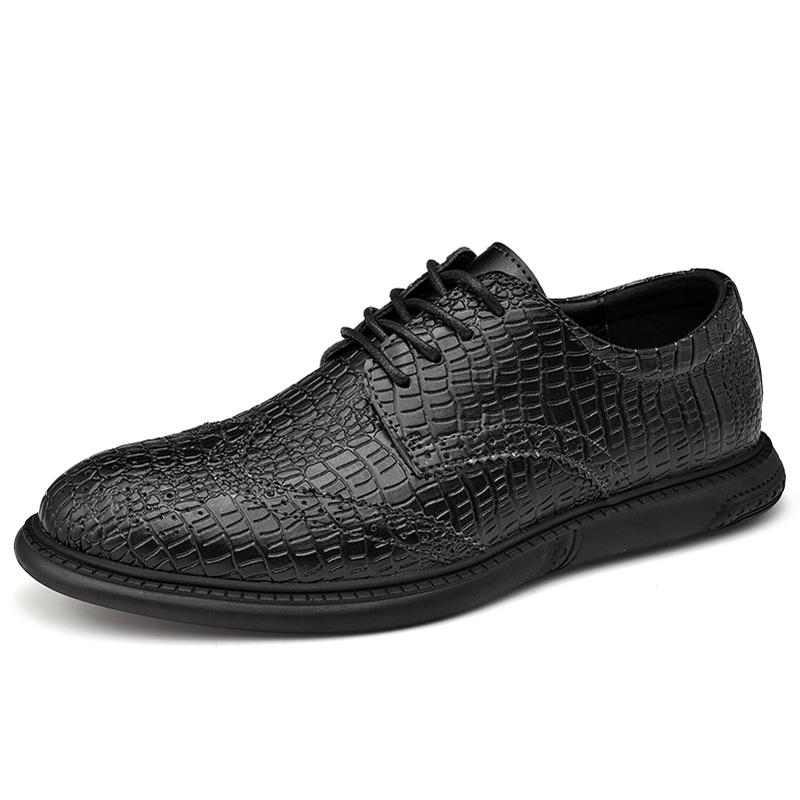 

size 47 Fashion Brogues Business shoes men classic formal leather shoes for mens dress loafers Genuine leather men, Black