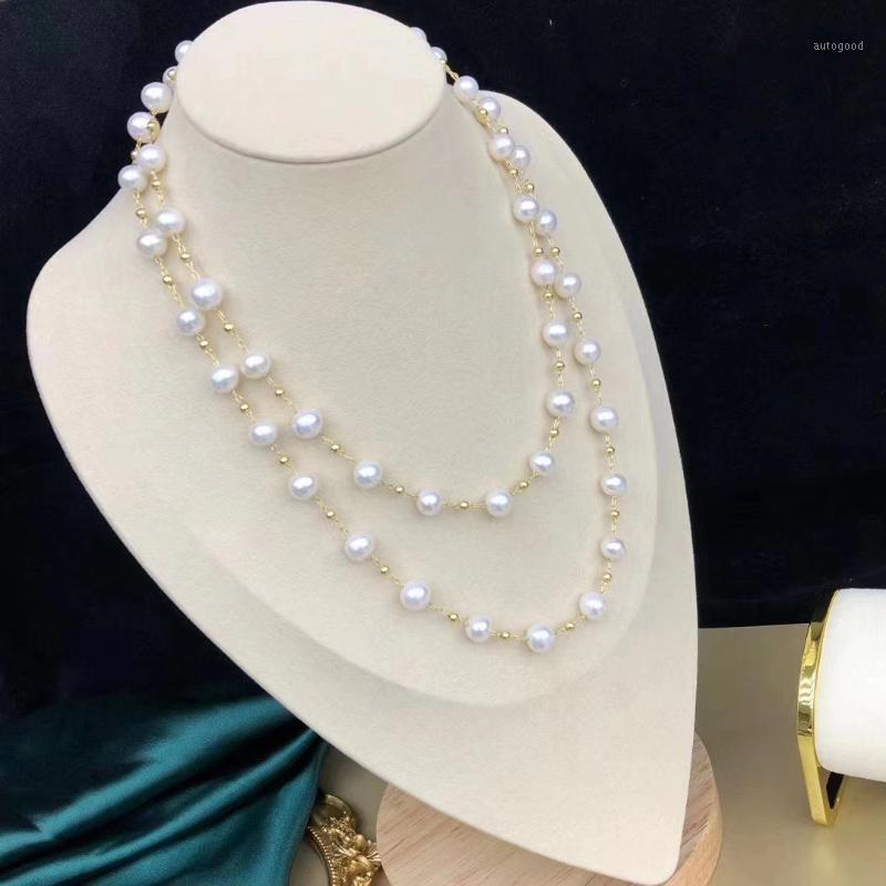

Chains Autumn/Winter Twinkle Star Design 8-9mm Natural Pearl Freshwater Sweater Necklace Jewelry Gifts1