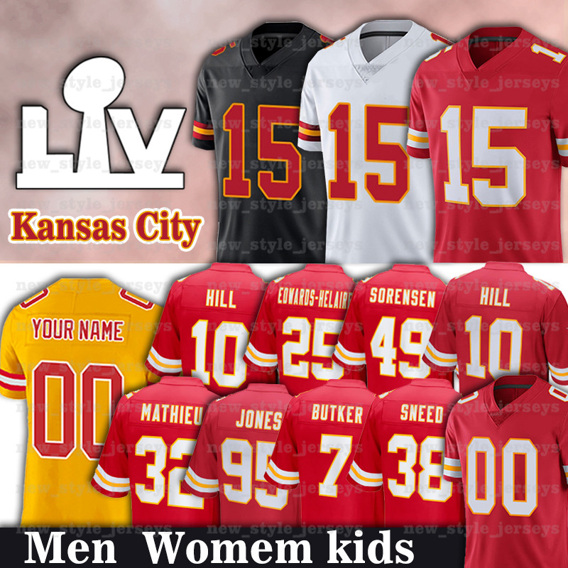 

15 Patrick Mahomes Football Jersey NNADI SHERMAN Women kids EDWARDS-HELAIRE HARRISON BUTKER FISHER CHRIS JONES TYRANN MATHIEU TRAVIS KELCE Harrison Butker, Men(qiu zhang)