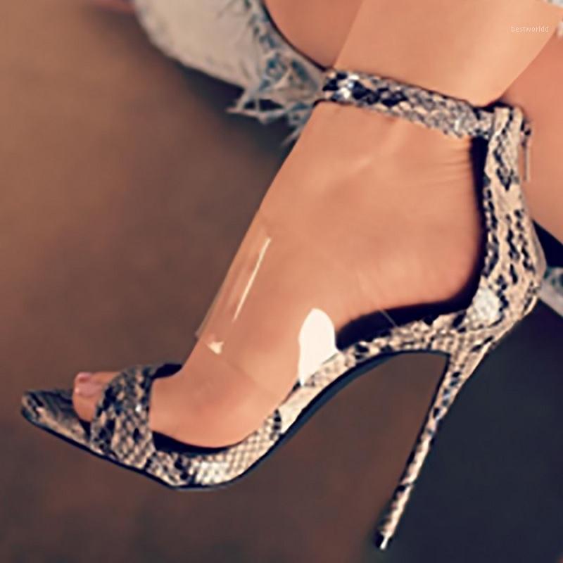 

Summer transparent high heels sandals women sexy serpentine open toe party ladies shoes ankle strap stiletto pumps zapatos mujer1, As pic 12cm