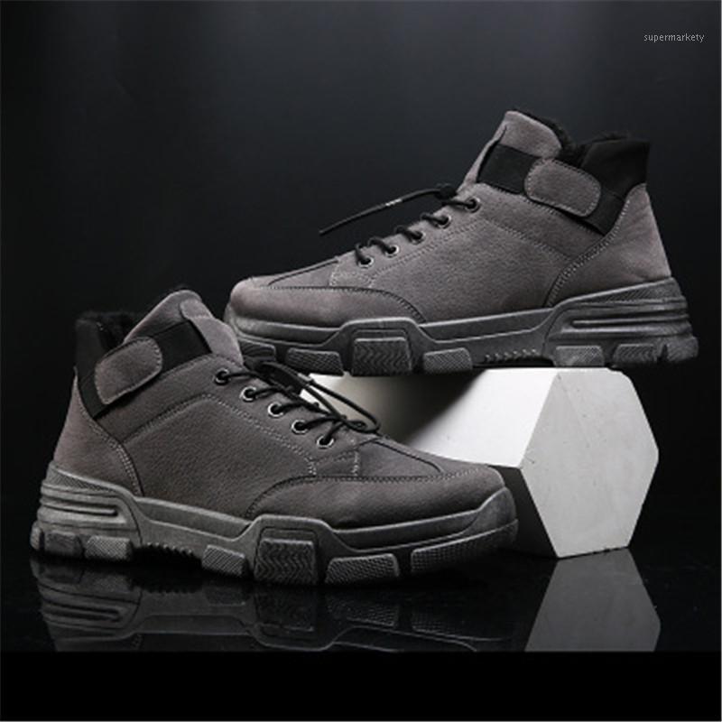 

Men snow boots botas masculina 2020 fashion add velvet warm Plus cotton ankle boots autumn winter men shoes 39-441, Black