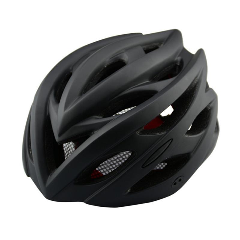 

Black Mountain Bike Road Bicycle Riding Helmet With Light Adult Cycling Helmet With Visor, As pic