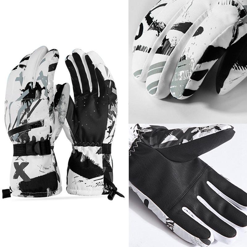 

Ski Gloves Ultralight Waterproof Winter Warm Glove Snowboard Motorcycle Riding Snow Waterproof Gloves Gray+White1