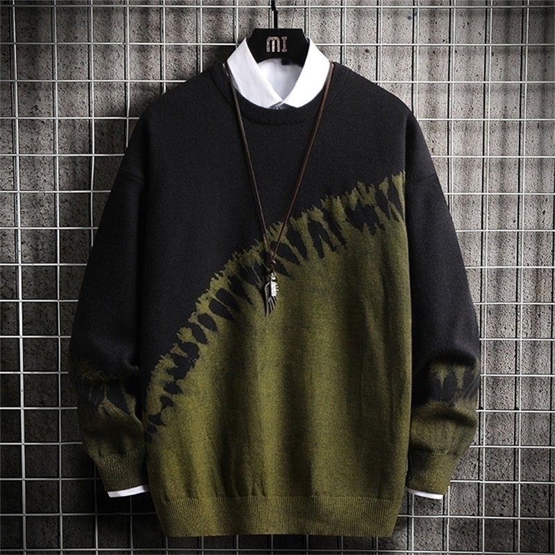

Men's Sweaters High Street Fashion Autumn Winter Pullovers Knitted Sweaters Men Clothing O-Neck Long Sleeve Shirt Casual Tops 201201, Blue1
