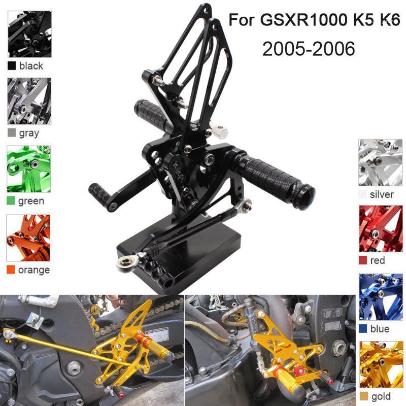 

CNC Aluminum Adjustable Rearsets Foot Pegs For GSXR1000 GSXR 1000 K5 K6 2005 20061