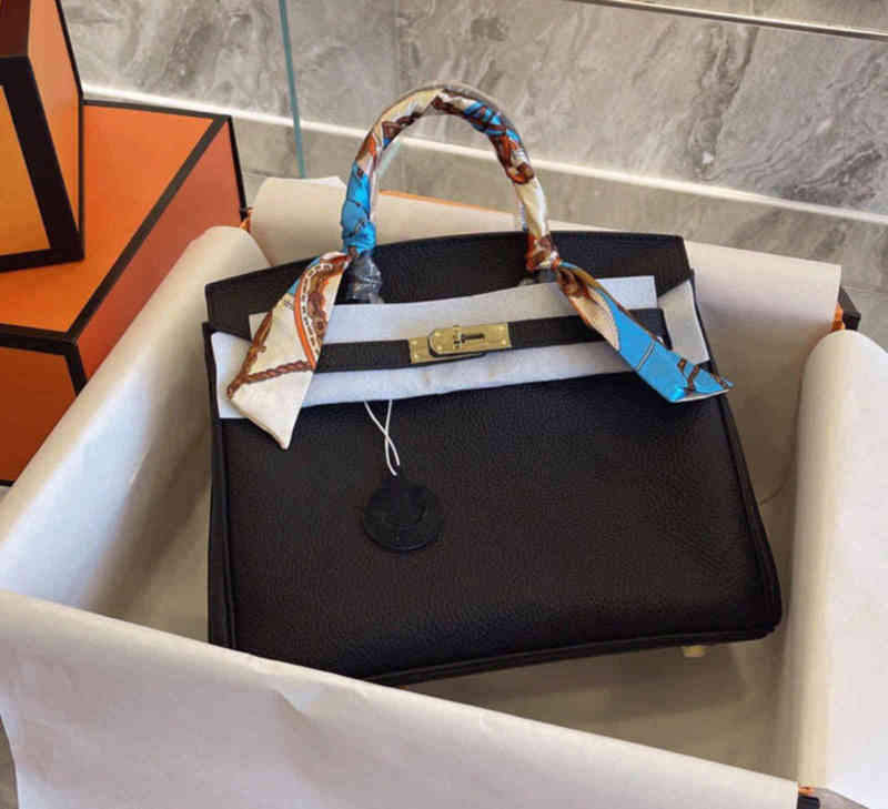 

Luxurys Designer Handbags s Paul New Herme Birkins Hand Print One Shoulder Messenger Handbag Leather Women's BagEST7