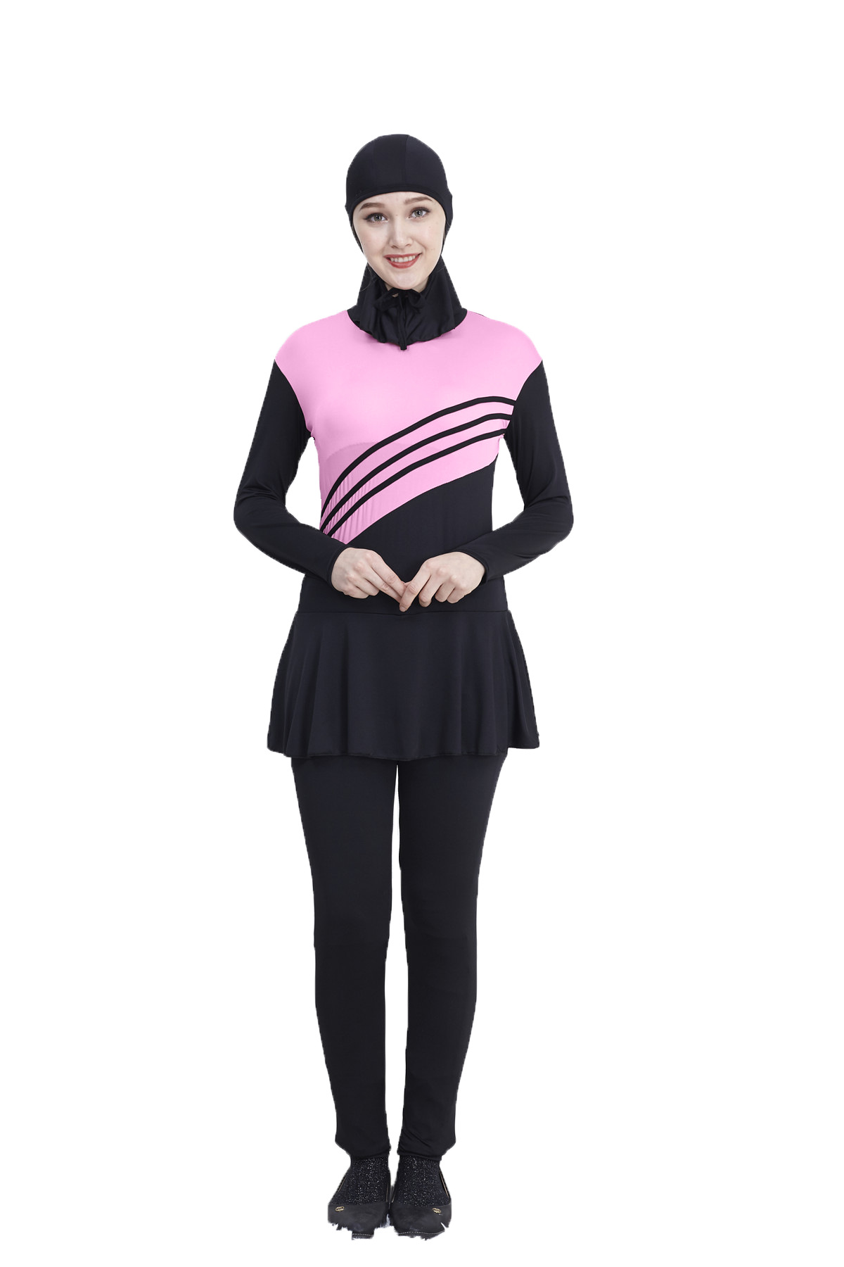 

Muslim Swimwear Sets modest Swimsuit Islamic Lady Conservative Bathingsuit Full Cover Beach Hijab Swimsuits Burkinis Plus Size, White