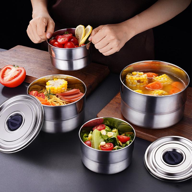 

With Lid Easy Open Container Travel Stainless Steel Keep Fresh Leakproof Reusable Portable Lunch Box Multifunctional Picnic