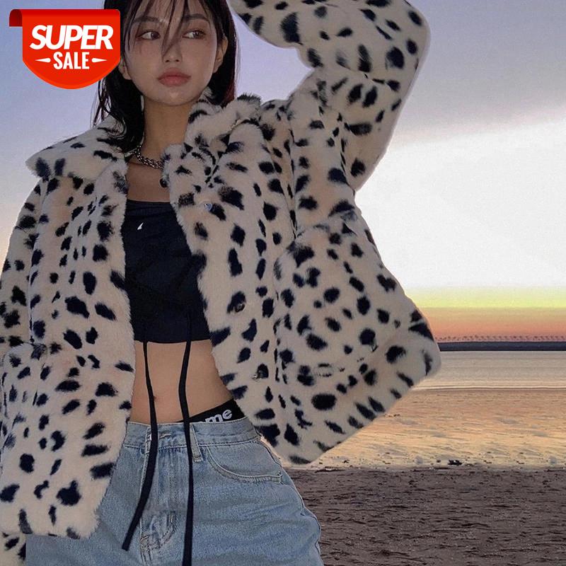 

Leopard Print Thick Faux Fur Teddy Coat Women Autumn Winter Warm Fluffy Bear Jacket Casual Loose Cheetah Streetwear #ps9n, Black;brown