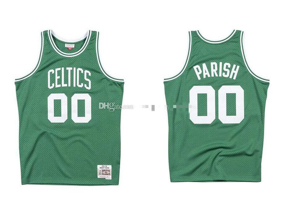 

Men's basketball Boston Celtics 00 Robert Parish Mitchell & Ness 1985-86 Hardwoods Classics Authentic Jersey, Black;red