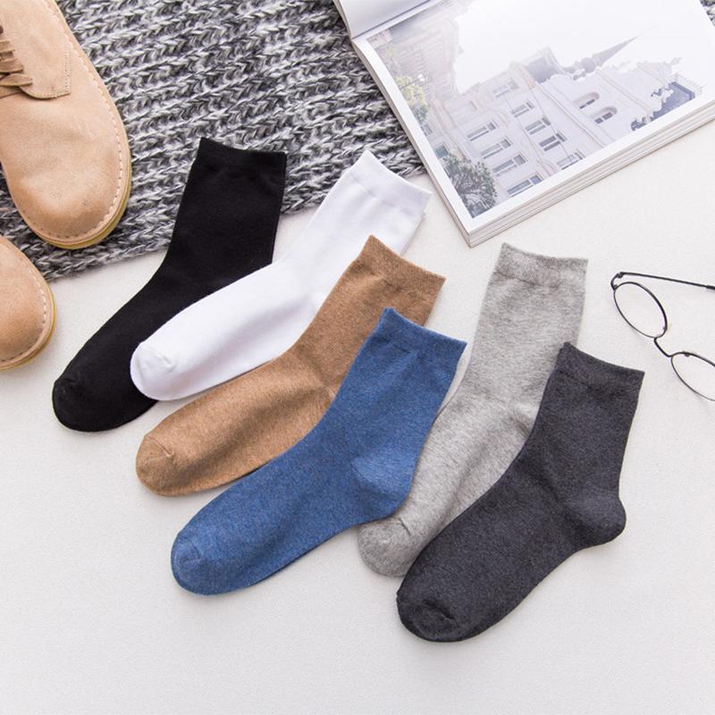

6 Pairs Pack Men High Quality Breathable Comfortable Cotton Casual Socks Black White Business Male Sock Meias Man Sox Solid1, 02 6 pairs