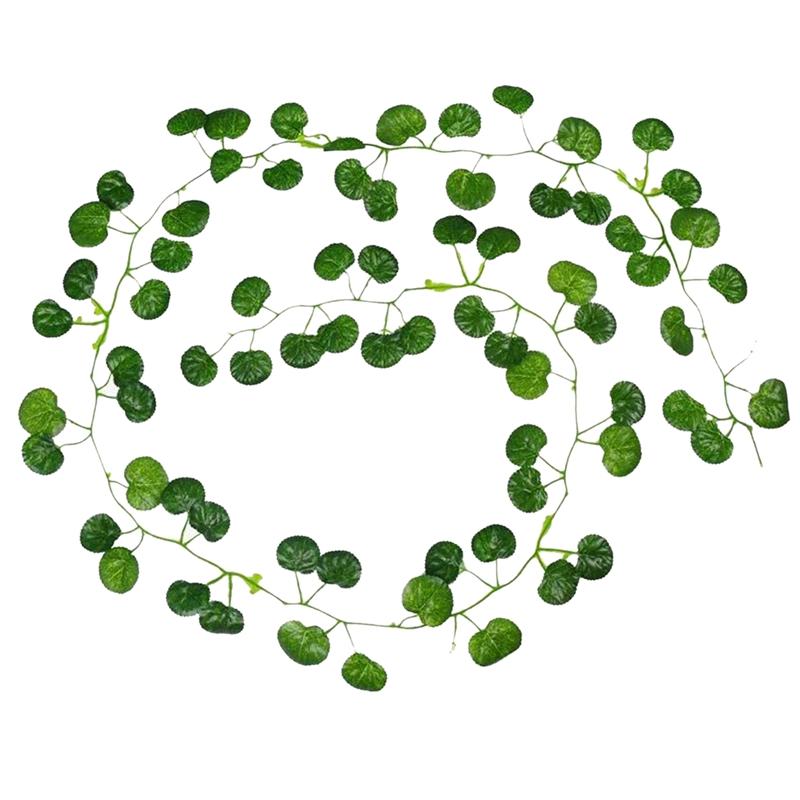 

24 Pcs Artificial Ivy Leaf Garland Fake Plant Ivy Vine Hanging for Wedding Party Garden Wall Decoration Begonia Leaves, Green