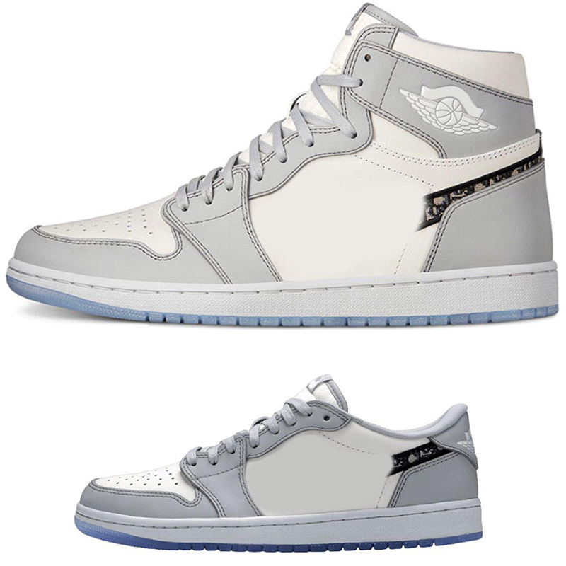 

2022 Release Luxury Authentic 1 High OG Shoes Wolf Grey Sail Photon Dust White Low Men Women Outdoor Trainers With Original Box Sports Sneakers CN8607-002