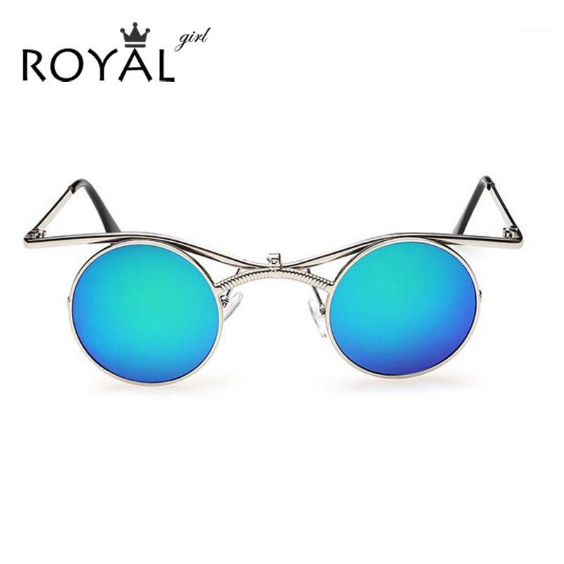 

Sunglasses ROYAL GIRL Est Vintage Gothic Steampunk Women Brand Designer Round Metal Men Sun Glasses Ss4961