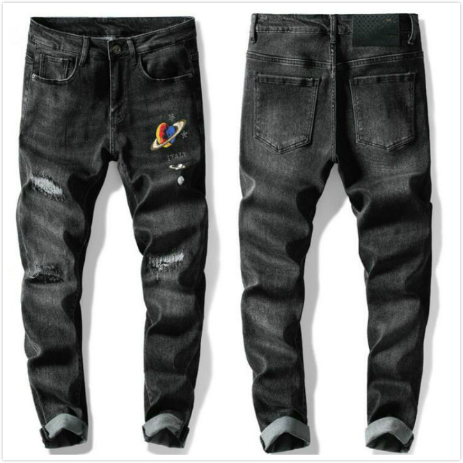 

21SS Men's France brand Designers Jeans Distressed Ripped Slim Fit Motorcycle Biker Denim pants Mens Leisure fashion high quality Jeans A8