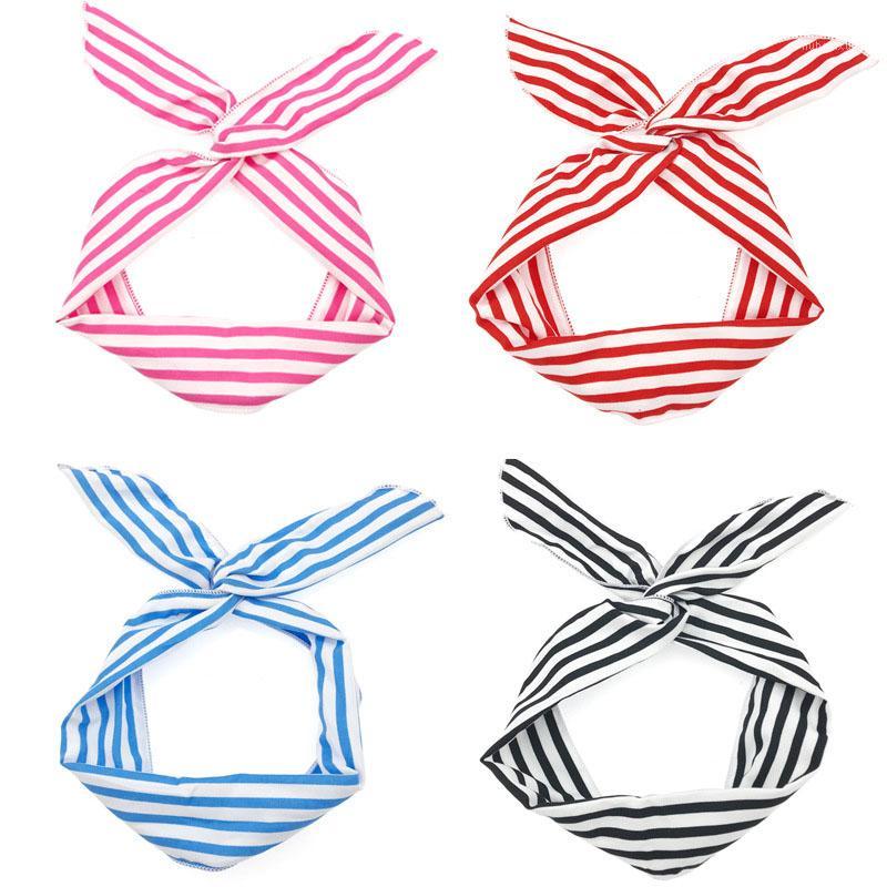 

ears wash face turban wire stripe hair band Korean headdress baby girls hairpin children hair accessories headband1, Black