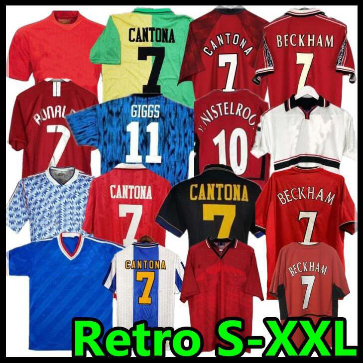 

97 98 Retro United Soccer jersey 2002 football MAN Giggs SCHOLES Beckham RONALDO CANTONA Solskjaer Manchester 94 96 99 86 88 1990 06 07 08