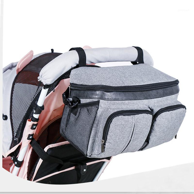 

Baby Stroller Stuff Diaper Bags Buggy Organizer Baby Bag Mom Travel Backpack Hanging Carriage Pram Buggy Cart Bottle Bag1, Gray 33x14x23cm