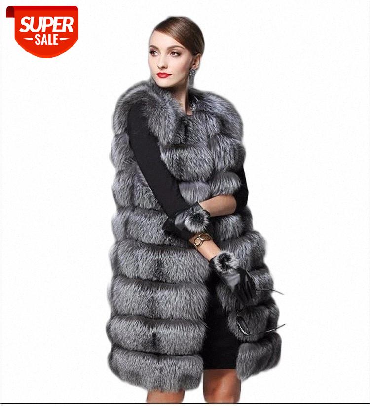 

2020 winterFur vest women's autumn and winter long style new stitching fox fur vest sleeveless fur coat #rM6r, Black;brown