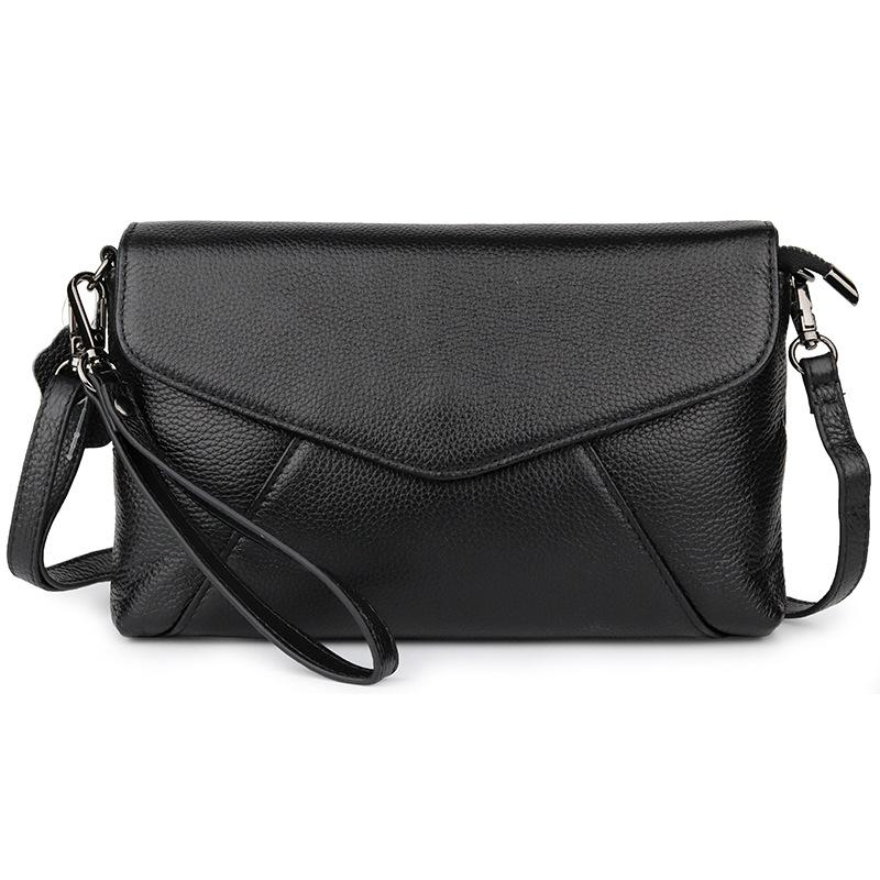 

New style women's bag fashion first layer leather handbag Simple Shoulder Bag, Black